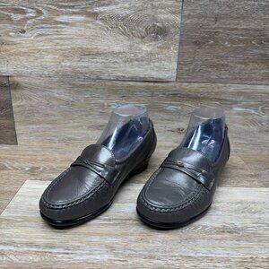 SAS Easier Slip On Gray Leather Loafer Women's Size 7